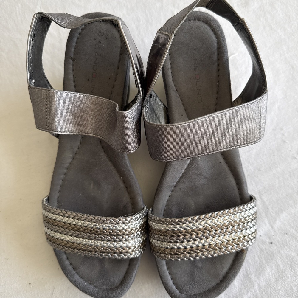 Bandilino Women's Wedge Sandals Silver Size 9.0